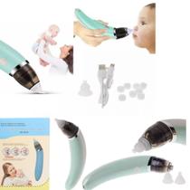 Aspirador nasal infantil automatico sugador limpador de nariz bebe eletrico criança respirar recarregavel