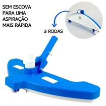 Aspirador Para Piscina Jumbo Com 3 Rodas Sem Escova para Limpeza rápida - 020 Netuno