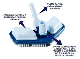 Aspirador Piscina Asa Delta Com Escova Limpeza Engate Rápido Aspirador Piscina Asa Delta Com Escova Limpeza Engate Rápido