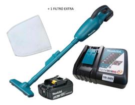 Aspirador Po 18v Dcl180 Makita Bateria 3ah + 1 Filtro Extra