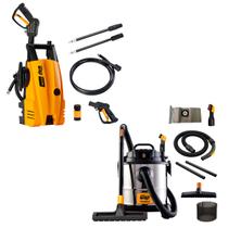 Aspirador Pó/Água GTW Inox 20L 1600W 127V + Lavadora de Alta Pressão Atacama Smart 2200 127V - WAP