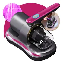Aspirador Portátil Antiácaro Esterilização Luz Uv Sem Fio Cor Rose Esteriliza Colchão, Sofá, Cortina