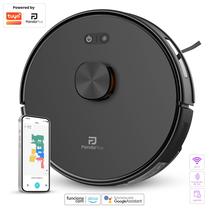 Aspirador Robô Inteligente LDS Laser WiFi Mapeia Cômodos 3000Pa Mop App PandaPlus Alexa Google Volta Base Bivolt Preto Cinza