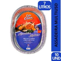 Assadeira Alumínio Descartável 7,5L OVAL Cx 10 Unidades Life Clean // ENVIO IMEDIATO