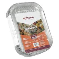 Assadeira alumínio retangular c/ tampa 500ml 12un vabene