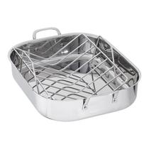 Assadeira Amazon Basics em aço inoxidável 40cm com prateleira Assadeira Amazon Basics em aço inoxidável 40cm com prateleira