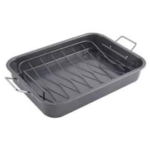 Assadeira Antiaderente Com Grelha Aço Carbono Jomafe 42cm Assadeira Antiaderente Com Grelha Aço Carbono Jomafe 42cm
