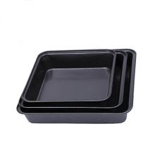 Assadeira assadeira 3pcs bandeja de cozimento quadrada antiaderente placa de torrada de aço carbono bolo pão baguete forno bakeware