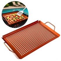 Assadeira Bandeja Perfurada Grelha Churrasqueira Legumes Aço Cobre Linha Grill & Pizza Prana Assadeira Bandeja Perfurada Grelha Churrasqueira Legumes Aço Cobre Linha Grill & Pizza Prana
