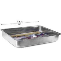 Assadeira Bolo Forma Retangular Borda Alta Alumínio 37x26cm - NOBRE