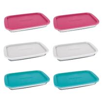 Assadeira c/ Tampa Plástica Retangular Pequena 6 Peças - Marinex Assadeira c/ Tampa Plástica Retangular Pequena 6 Peças - Marinex