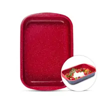 Assadeira Cerâmica Antiaderente 25x35 Ret Red Marble Duralar