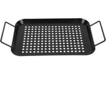 Assadeira de aco carbono antiaderente retangular para churrasqueira com alca 40x20cm - CLINK Assadeira de aco carbono antiaderente retangular para churrasqueira com alca 40x20cm - CLINK