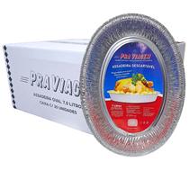 Assadeira de Alumínio Oval 7 Litros Frango PraViagem Caixa 20 Unidades Eventos Refeições Grande Escala