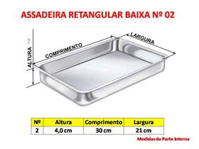 Assadeira De Bolo De Aluminio N2 Forma Retangular