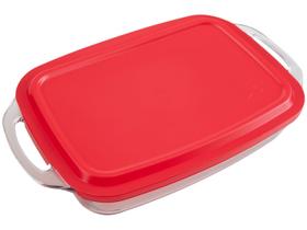 Assadeira De Vidro Com Tampa 3,5 Litros Seletta Marinex Lasanheira Funda Forno - NADIR