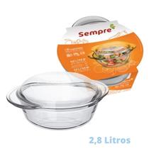 Assadeira de Vidro Terrina 2,8L Base 1,9L Tampa 0,9L Nadir
