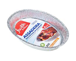 Assadeira Descartável Alumínio 4l Facilita Pronto 12 Un Assados Peixes Carnes Frango Costela Forma