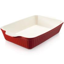 Assadeira DOWAN Deep, caçarola profunda de 9 x 13 polegadas, 4L, cerâmica, vermelha