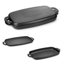 Assadeira Ferro Fundido 2,4 Litros 2 em 1 36x24cm Multiuso Panela Mineira Original Assadeira Ferro Fundido 2,4 Litros 2 em 1 36x24cm Multiuso Panela Mineira Original