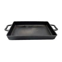 Assadeira Ferro Fundido Lisa Retangular Alça Ferro 40X26Cm