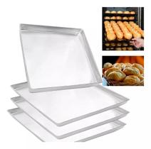 Assadeira forma antiaderente alumínio pão pães padeiro padaria estufa 58x70x3,5 aluminio 6mm estampada
