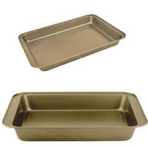 Assadeira Forma Antiaderente Retangular Alta Aço Torta Bolo