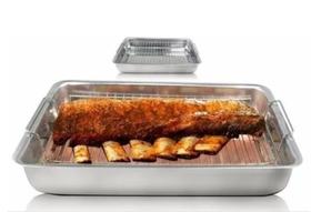 Assadeira Forma com Grelha Grade Assar Borda Alta n3