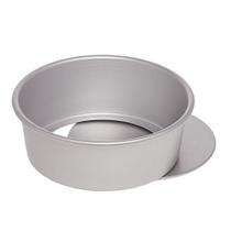 Assadeira Forma Para Bolo De Alumínio Redonda 22cm Com Fundo Removível Cinza