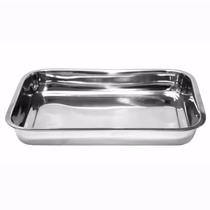 Assadeira Forma Retangular Alta Aço Inox 32 x 22 x 4cm