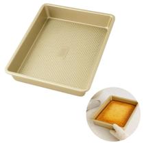 Assadeira Forma Retangular Antiaderente 35cm Dourada Carne