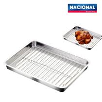 Assadeira Forma Retangular Com Grelha Alumínio 4,5 Litros Nacional Aluminio N 04