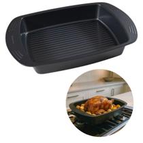 Assadeira Funda Forma Retangular Antiaderente Carbono 54cm