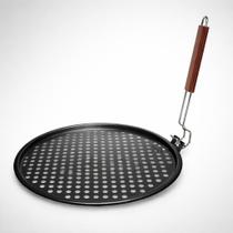 Assadeira Grelha Antiaderente para Churrasco com Cabo Dobrável 32cm