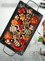 Assadeira Grelha Antiaderente Retangular Churrasqueira Assadeira Grelha Antiaderente Retangular Churrasqueira