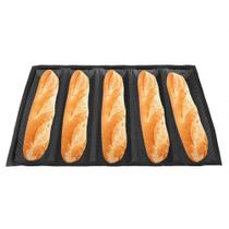 Assadeira Hztyyier Baguette Pans antiaderente de silicone preta Assadeira Hztyyier Baguette Pans antiaderente de silicone preta