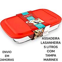 Assadeira Lasanheira de vidro com tampa 5 litros travessa Marinex Assadeira Lasanheira de vidro com tampa 5 litros travessa Marinex