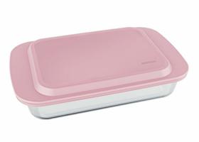 Assadeira Lasanheira De Vidro Com Tampa Rosa 3,7Lt - Élpis Móveis Assadeira Lasanheira De Vidro Com Tampa Rosa 3,7Lt - Élpis Móveis