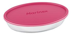 Assadeira Marinex Com Tampa Plástica Oval Pequena 2,4 Litros