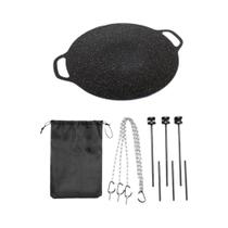 Assadeira Multifuncional Com Tripé Estilo Coreano, Bandeja De Churrasco Antiaderente Com Corrente