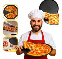 Assadeira Pizza Pão de Queijo Antiaderente Não Gruda Fácil Limpar Redonda Grande