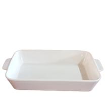 Assadeira Refratárias Porcelana Branca com Alça 34x20,5x5cm Forno