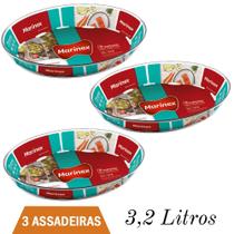 Assadeira Refratário Vidro 3,2L Marinex Assados Nadir - 3Un Assadeira Refratário Vidro 3,2L Marinex Assados Nadir - 3Un