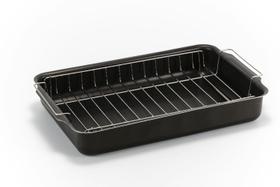 Assadeira Retangular Alta com Abas e Grelha - Alumíno Antiaderente Não Gruda e Não Descasca