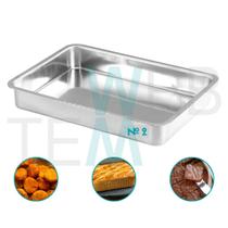 Assadeira Retangular Alta nº2 Alumínio Sustentável para Assados, Bolos, Lasanhas, Cozimento Uniforme, Fácil Limpeza, Para Uso Caseiro ou Profissional