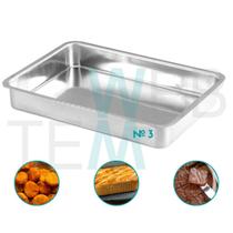 Assadeira Retangular Alta nº3 Alumínio Sustentável para Assados, Bolos, Lasanhas, Cozimento Uniforme, Fácil Limpeza, Para Uso Caseiro ou Profissional