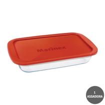 Assadeira Retangular C/Tampa 2,9L Vidro Temperado Nadir