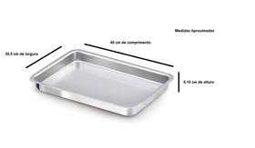 Assadeira Retangular Forma Extra Alta Alumínio Polido Grosso IF 35 Tamanho 45 Assadeira Retangular Forma Extra Alta Alumínio Polido Grosso IF 35 Tamanho 45