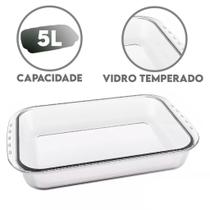 Assadeira Retangular Marinex Lasanheira 5L c Tampa Plástico Vermelha Vidro Temperado Assadeira Retangular Marinex Lasanheira 5L c Tampa Plástico Vermelha Vidro Temperado