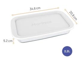 Assadeira Retangular Média 2,2L c/ Tampa Plástica Marinex GD16534251N